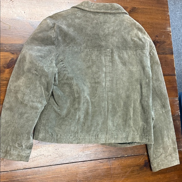 Wilsons Leather Olive Green Suede Zip Jacket - Picture 8 of 8